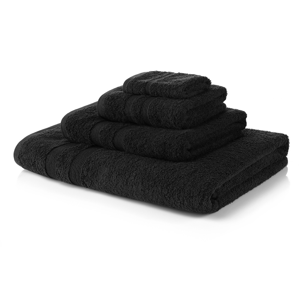 500 GSM Black Towel Bale 10 Piece - 4 Face Cloths, 2 Hand Towels, 2 Bath Towels, 2 Bath Sheets