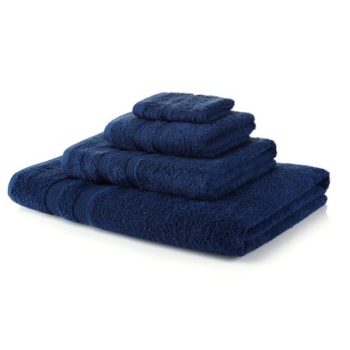 12 Piece 500 GSM Navy Blue Towel Bale – 4 Face Cloths, 4 Hand Towels, 2 Bath Towels, 2 Bath Sheets