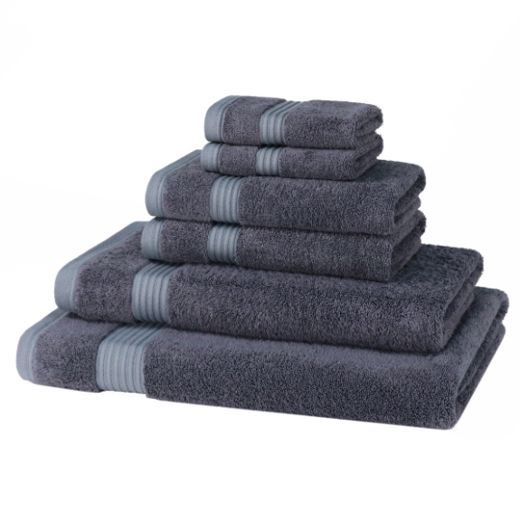 700 GSM Charcoal Grey Towel Bale 6 Piece – 2 Face Cloths, 2 Hand Towels, 1 Bath Towel, 1 Bath Sheet