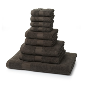 700 GSM Chocolate Brown Towel Bale 9 Piece – 4 Face Cloths, 2 Hand Towels, 2 Bath Towels, 1 Bath Sheet